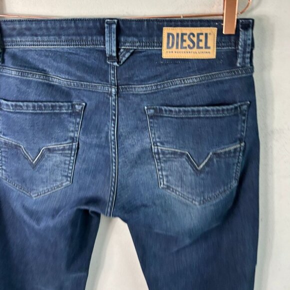 Diesel Mens Larkee Regular Straight Jeans Dark Blue Size 30 - Picture 8 of 11